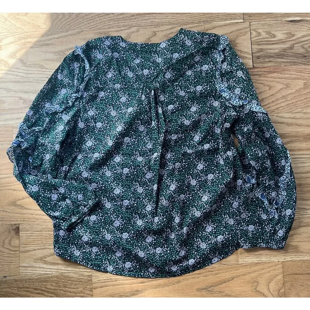 J.Crew Liberty Fabric Ruffle Blouse Mixed Franklyn Floral